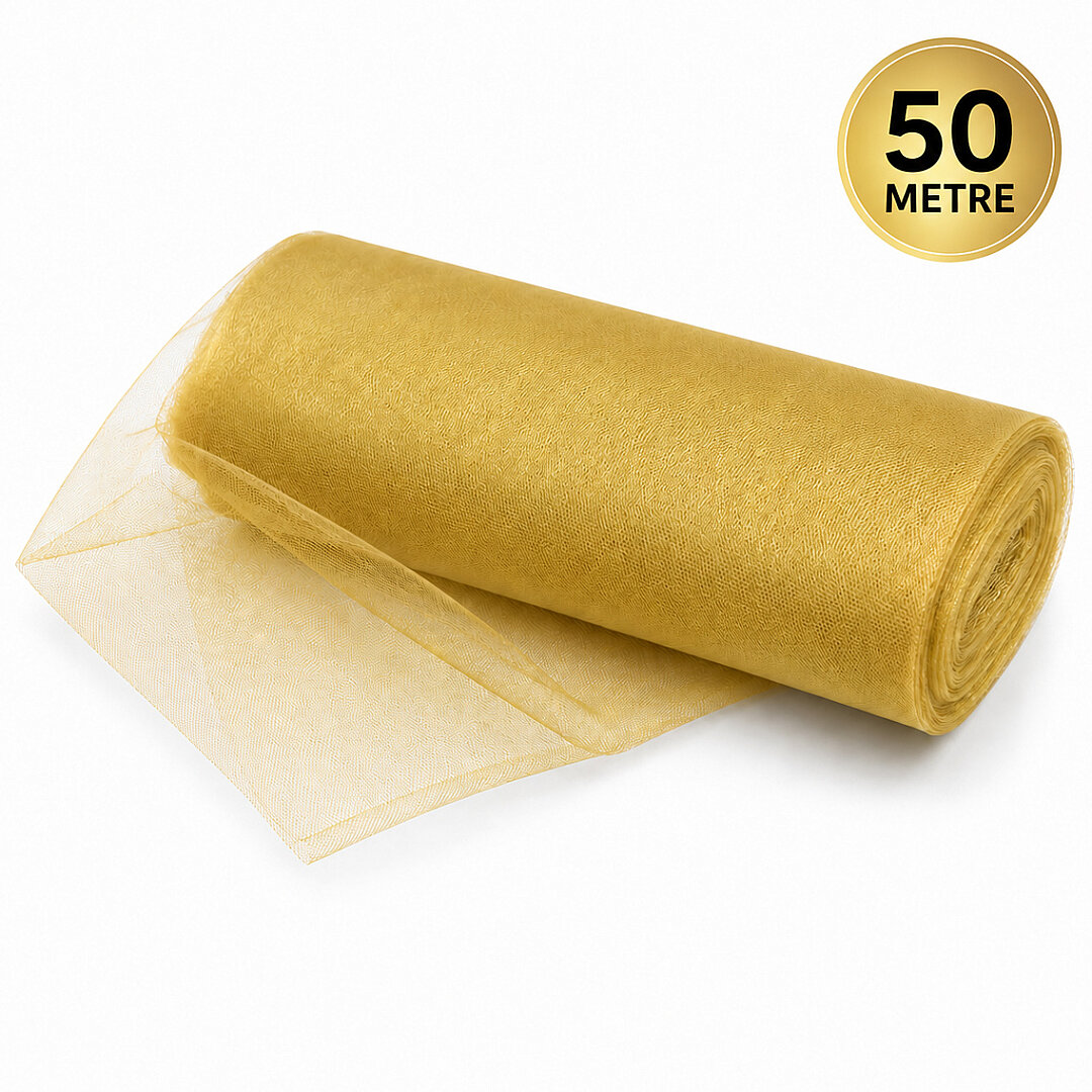 Süsleme Tülü Gold Kristal Tül 50 m 