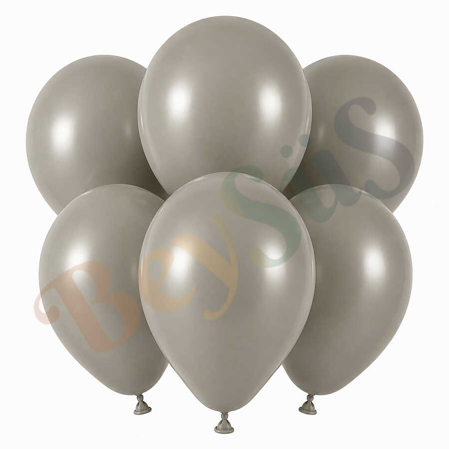 Taş Renk Lateks Retro Balon (30 cm) - 6 Adet