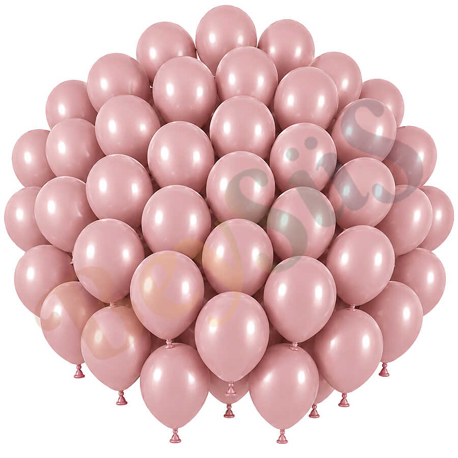 Toz Pembe Renk Lateks Retro Balon (30 cm) - 50 Adet