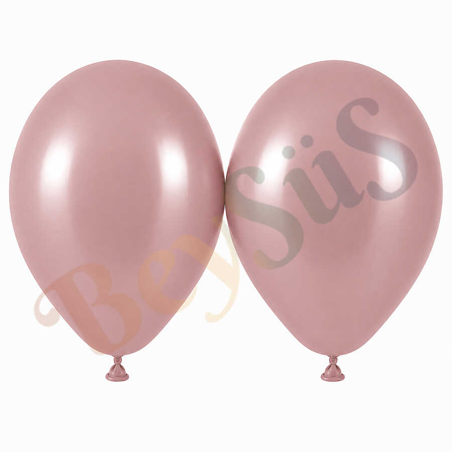 Toz Pembe Renk Lateks Retro Balon (50 cm) - 2 Adet