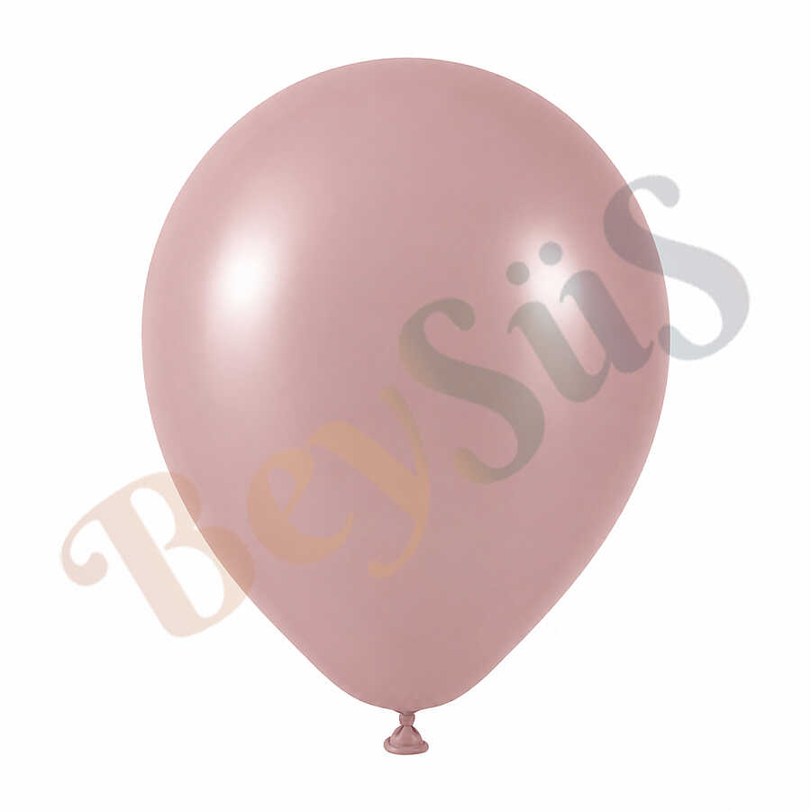 Toz Pembe Renk Lateks Retro Balon (60 cm) - 1 Adet