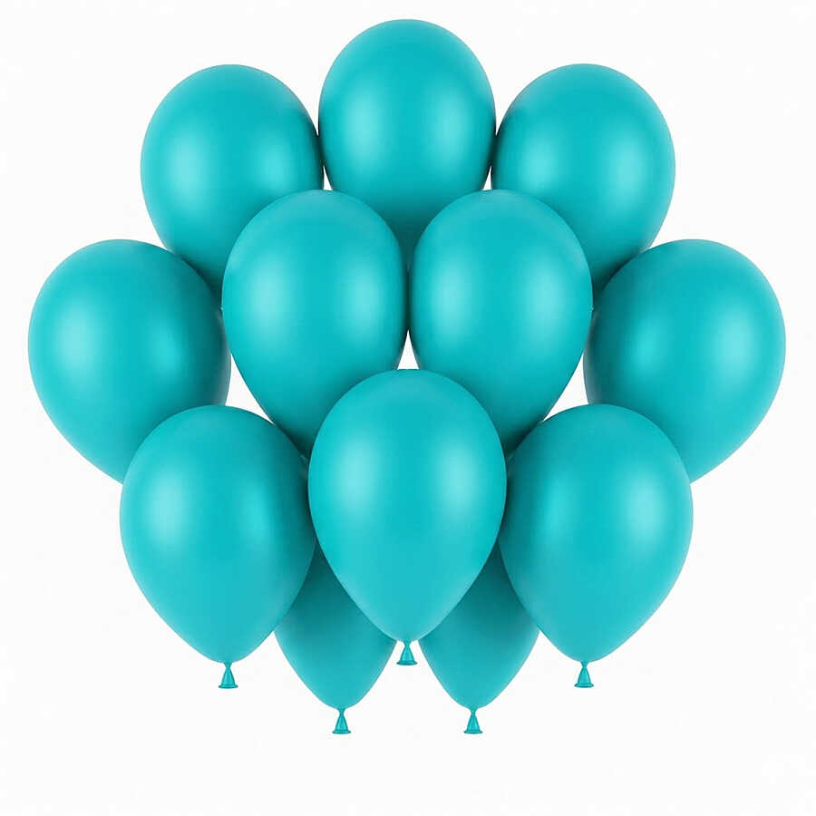 Turkuaz Renk Lateks Pastel Balon (30 cm) - 12 Adet