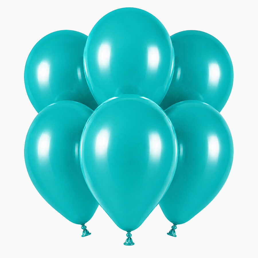 Turkuaz Renk Lateks Pastel Balon (30 cm) - 6 Adet