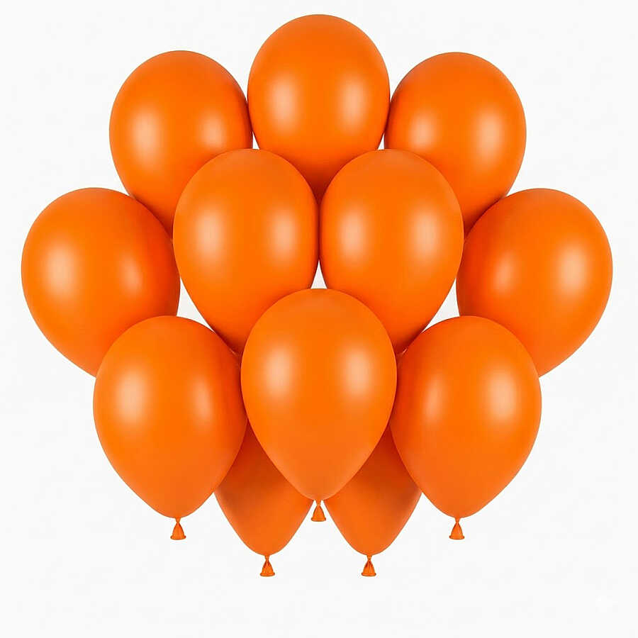Turuncu Renk Lateks Pastel Balon (30 cm) - 12 Adet