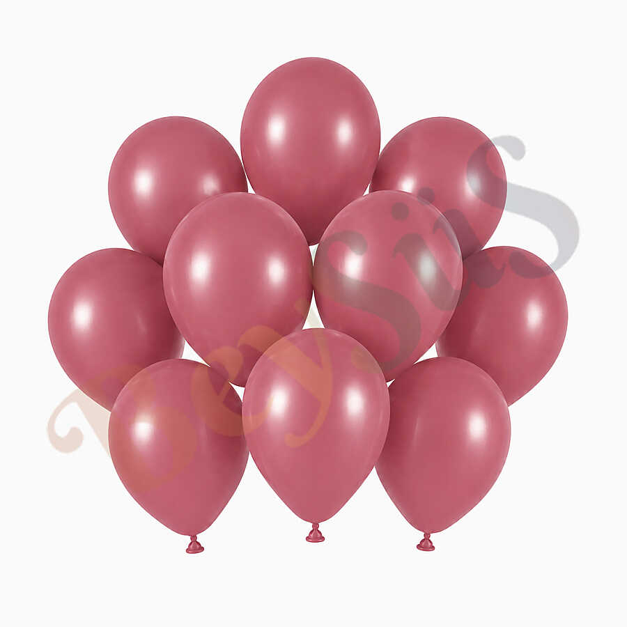Yaban Çileği Renk Lateks Retro Balon (13 cm) - 10 Adet