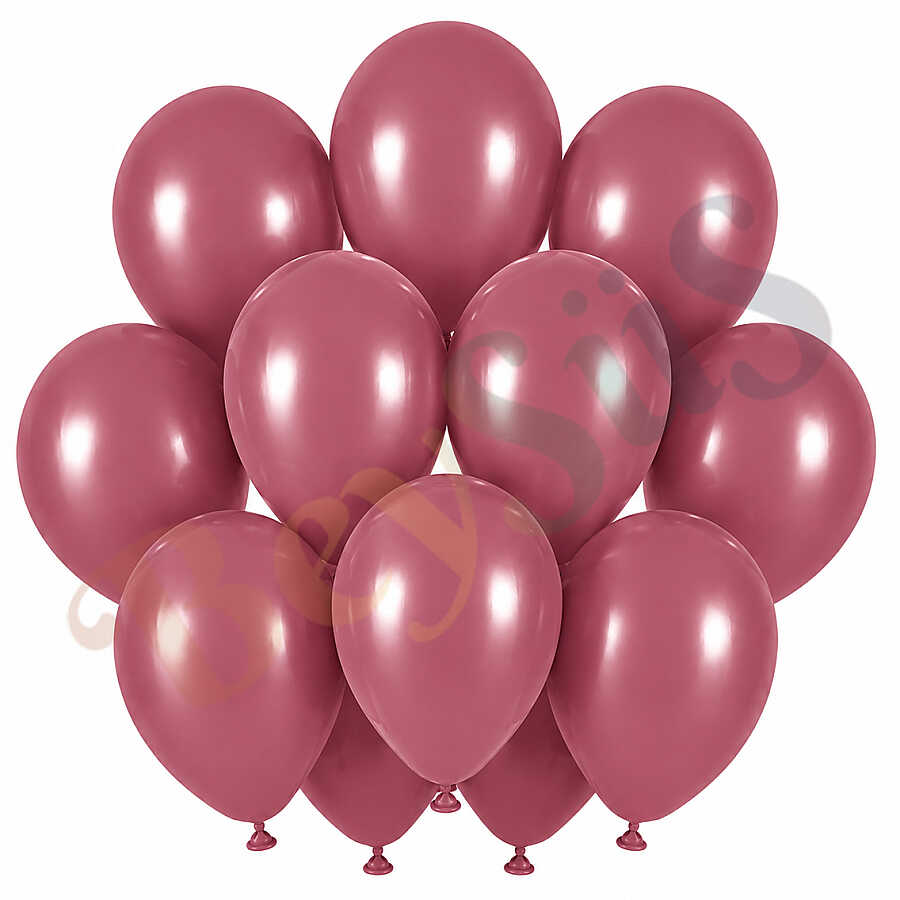 Yaban Çileği Renk Lateks Retro Balon (30 cm) - 12 Adet