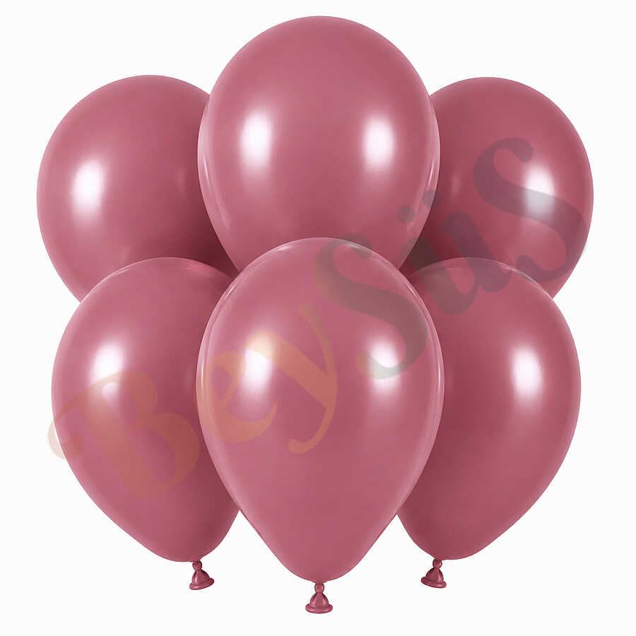 Yaban Çileği Renk Lateks Retro Balon (30 cm) - 6 Adet