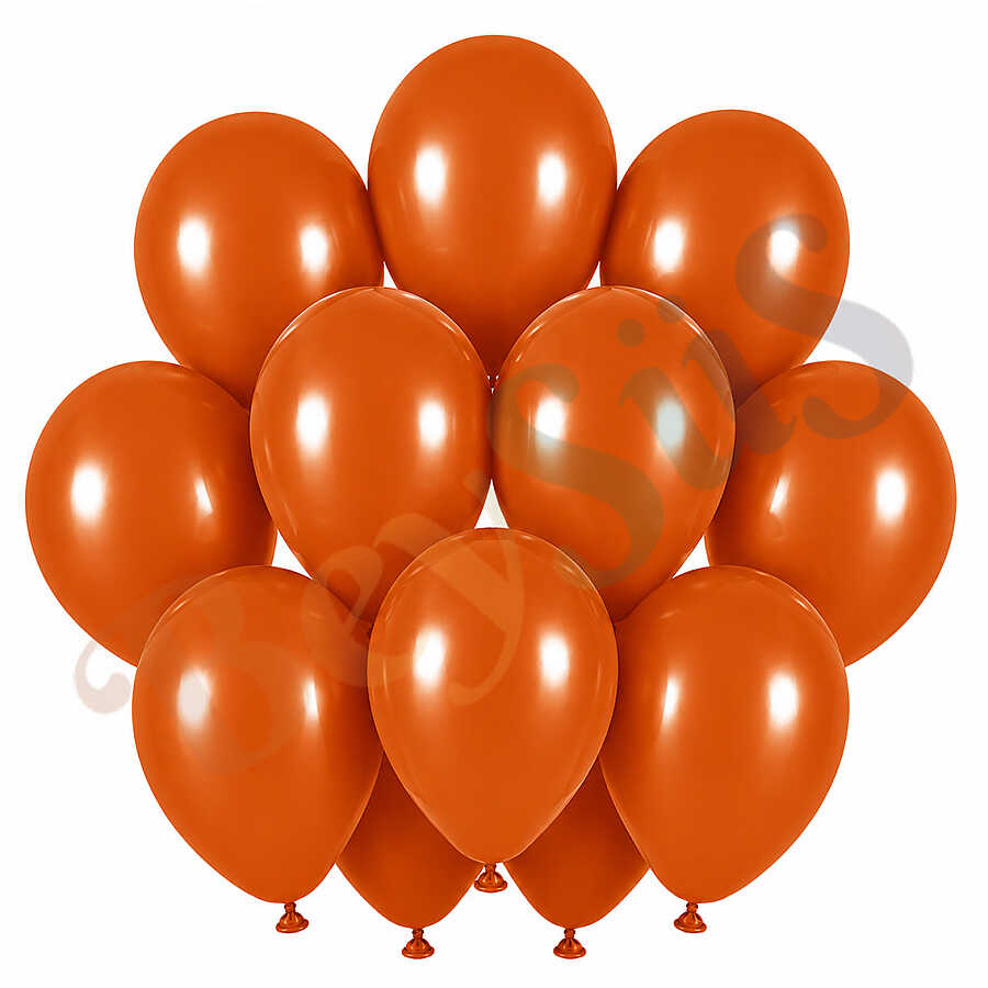 Yanık Turuncu Renk Lateks Retro Balon (30 cm) - 12 Adet