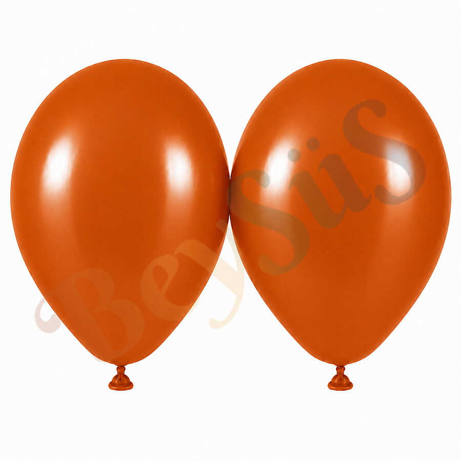 Yanık Turuncu Renk Lateks Retro Balon (50 cm) - 2 Adet