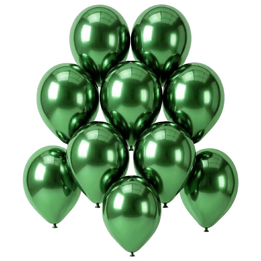 Yeşil Renk Lateks krom Balon (15 cm) - 10 Adet