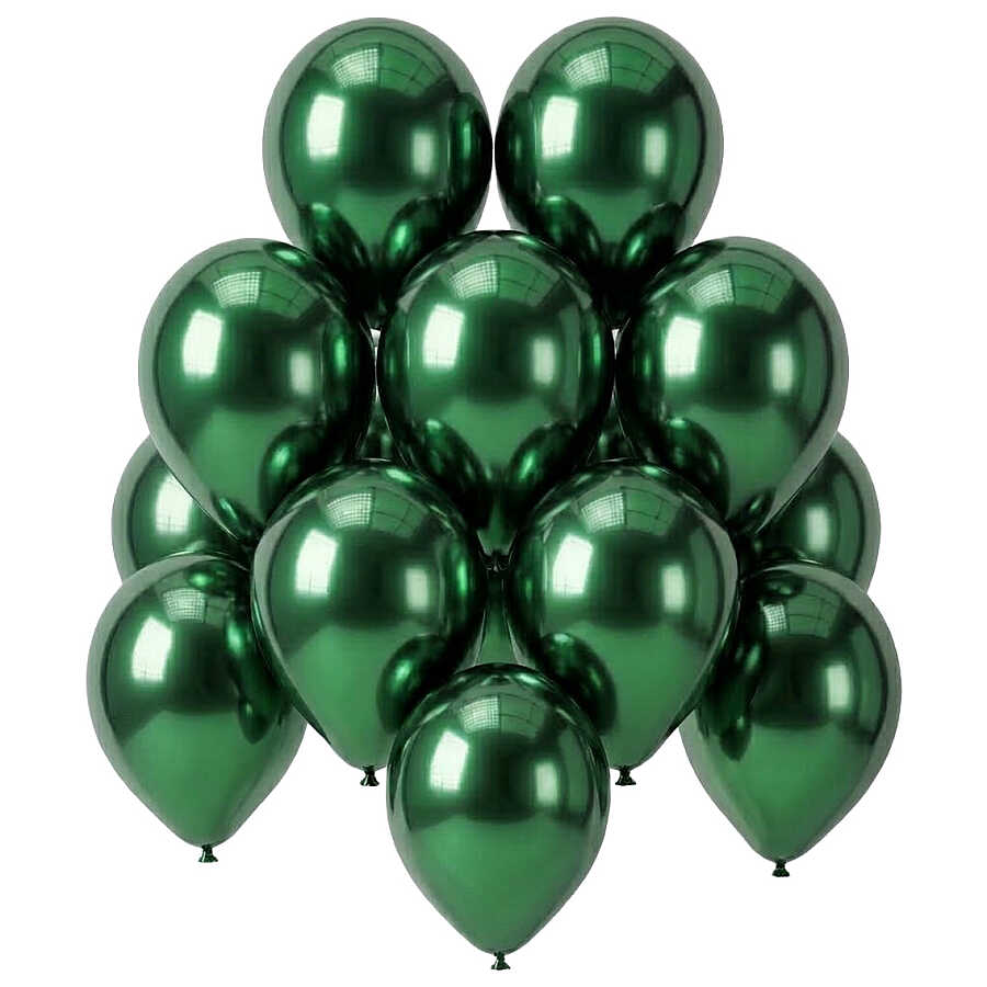 Yeşil Renk Lateks krom Balon (30 cm) - 12 Adet