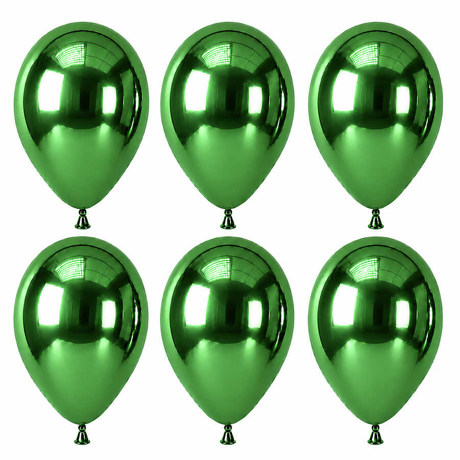 Yeşil Renk Lateks krom Balon (30 cm) - 6 Adet