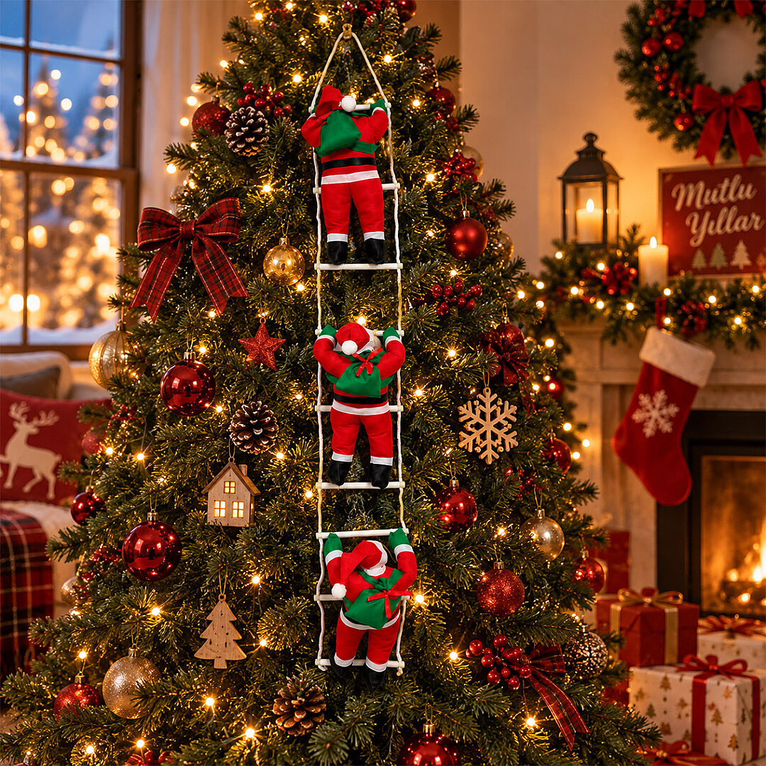 Yılbaşı Tırmanan Noel Baba 125 cm 3'lü 