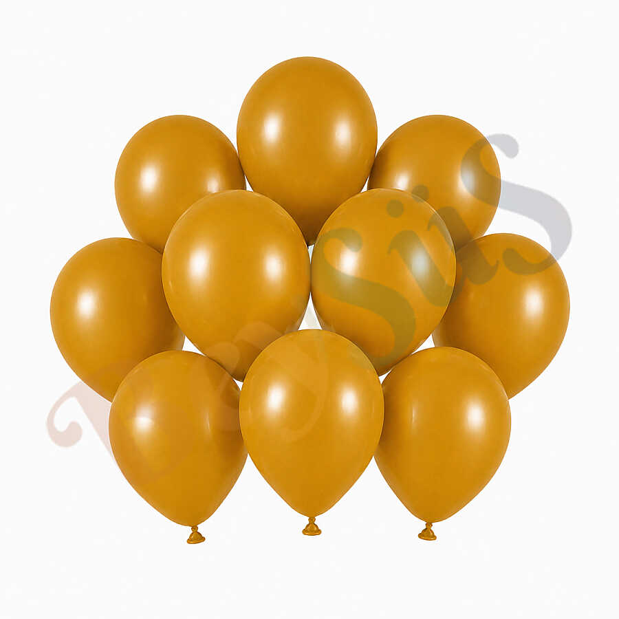 Zerdeçal Renk Lateks Retro Balon (13 cm) - 10 Adet