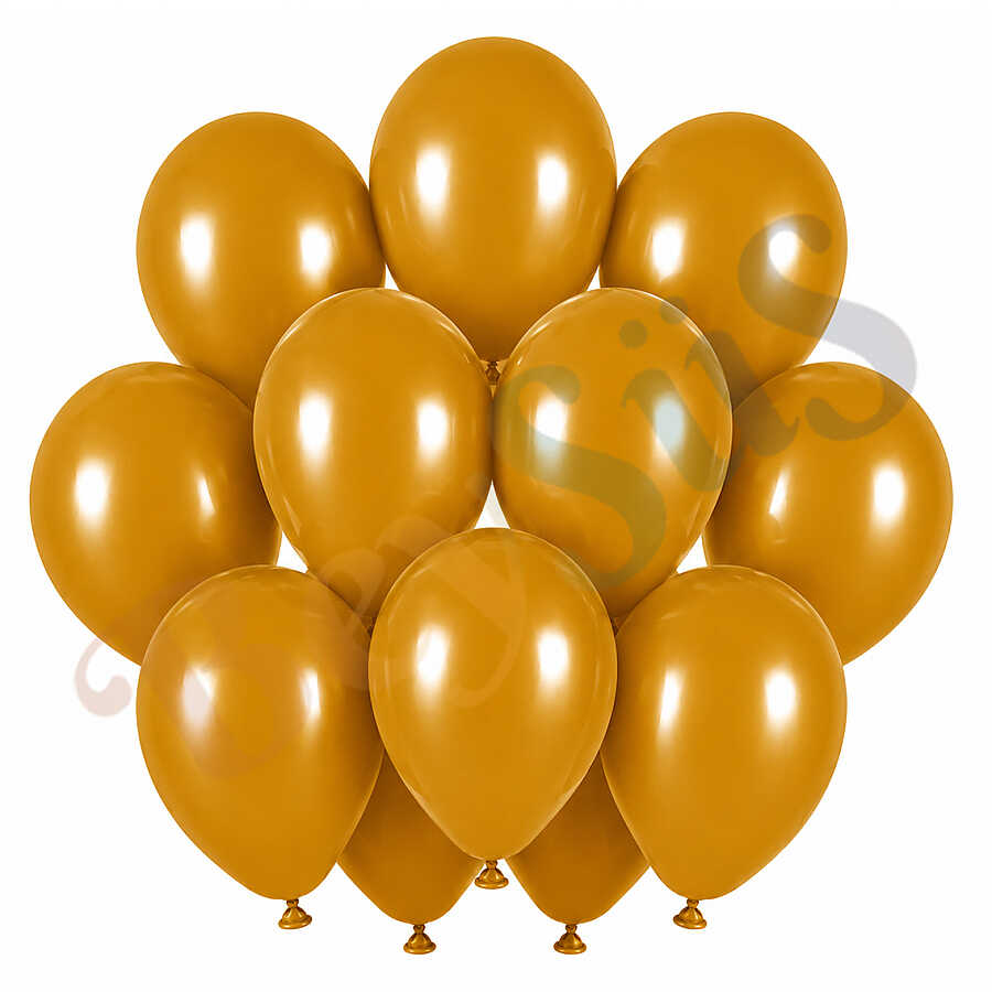 Zerdeçal Renk Lateks Retro Balon (30 cm) - 12 Adet