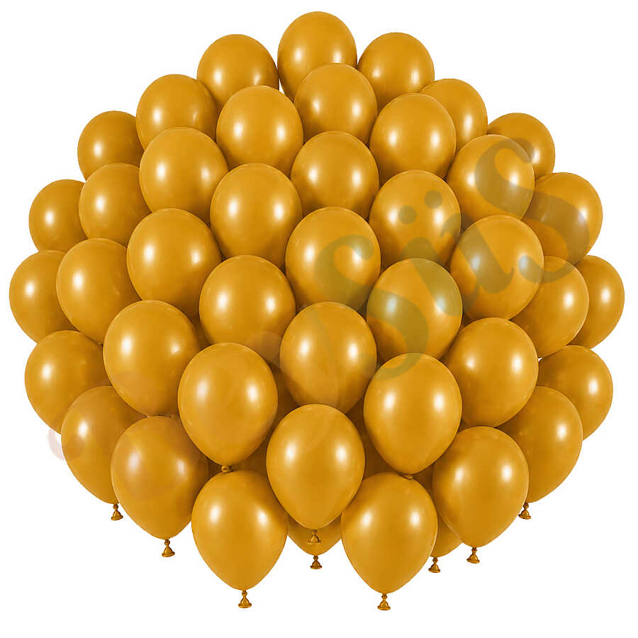 Zerdeçal Renk Lateks Retro Balon (30 cm) - 50 Adet