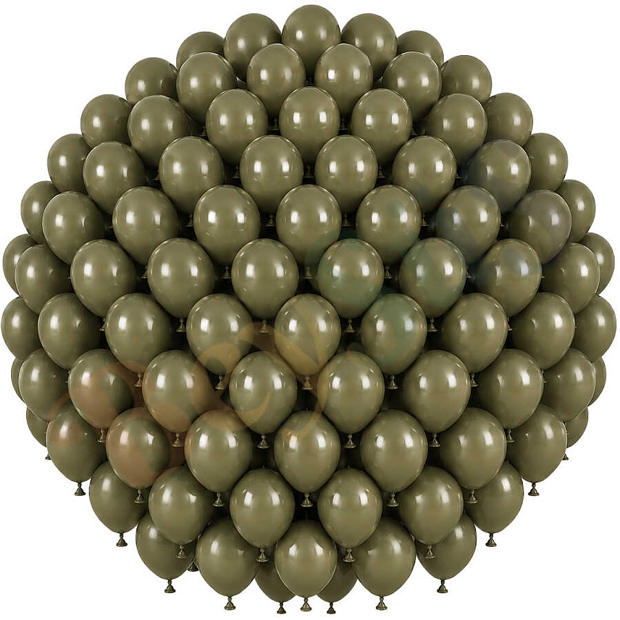 Zeytin Renk Lateks Retro Balon (30 cm) - 100 Adet