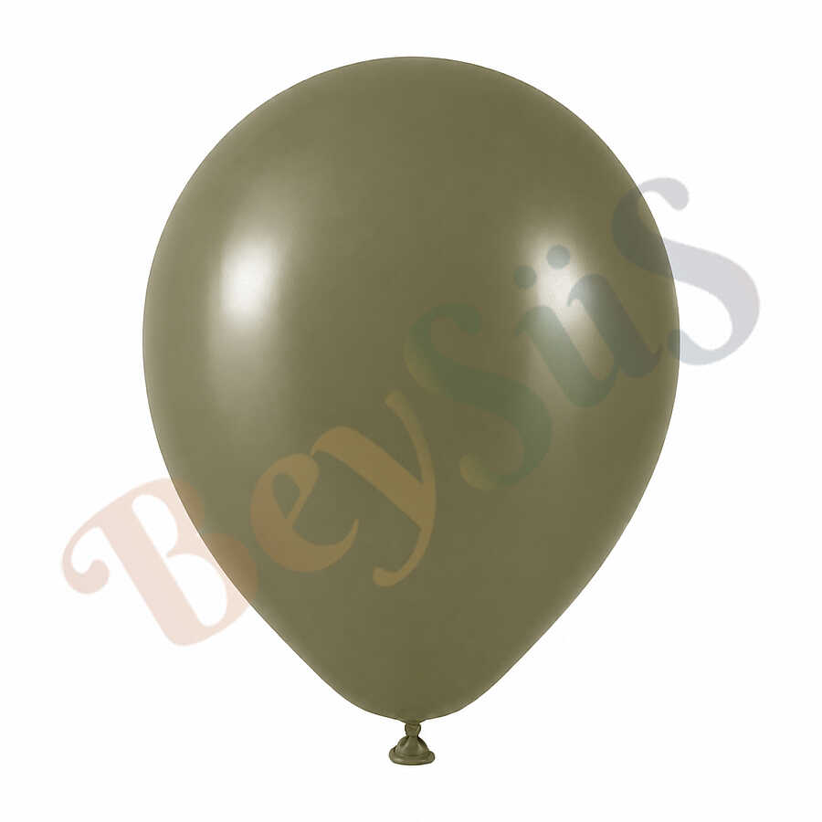 Zeytin Renk Lateks Retro Balon (60 cm) - 1 Adet