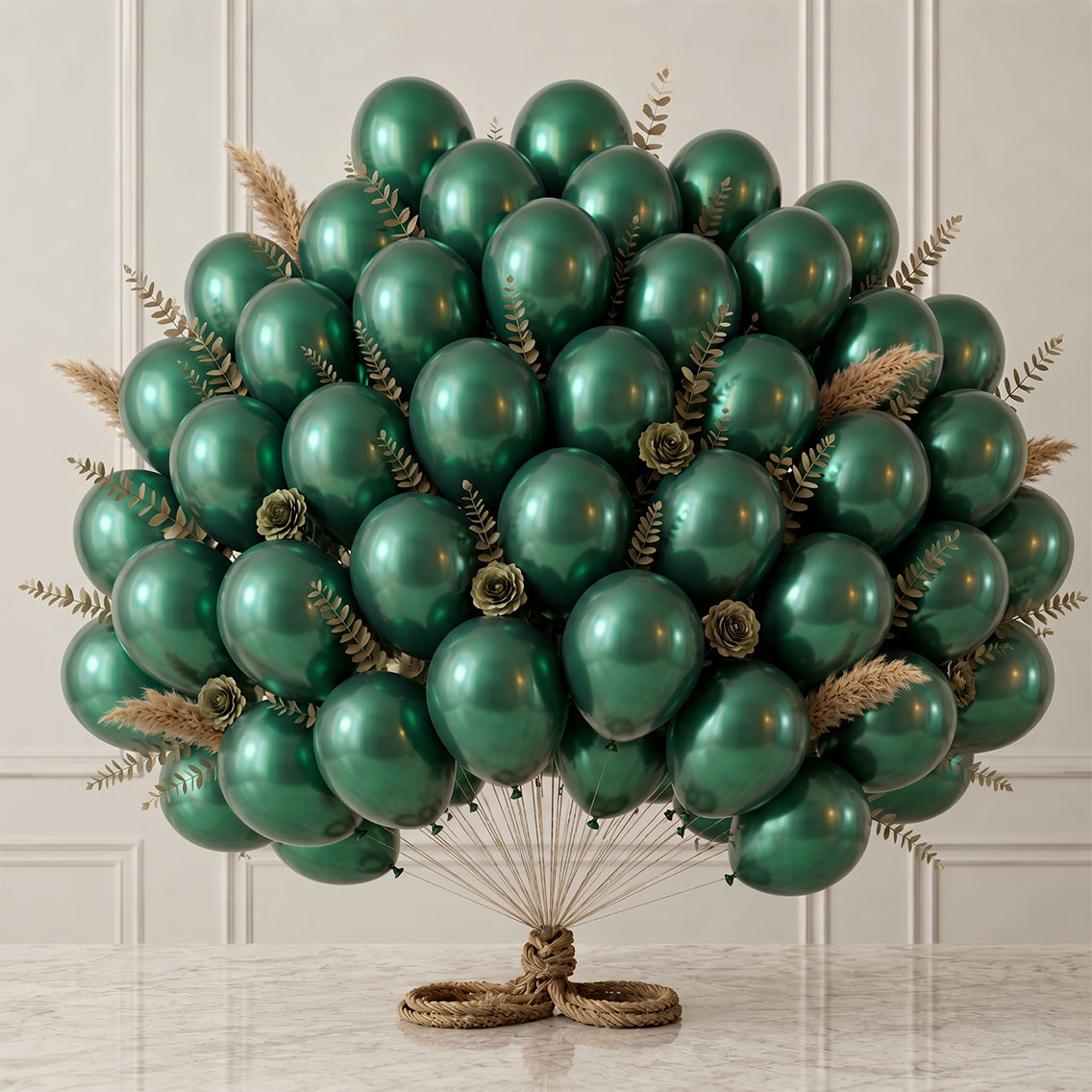 Zümrüt Yeşil Renk Lateks Metalik Balon (30 cm) - 50 Adet