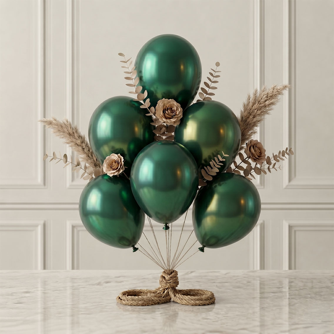 Zümrüt Yeşil Renk Lateks Metalik Balon (30 cm) - 6 Adet
