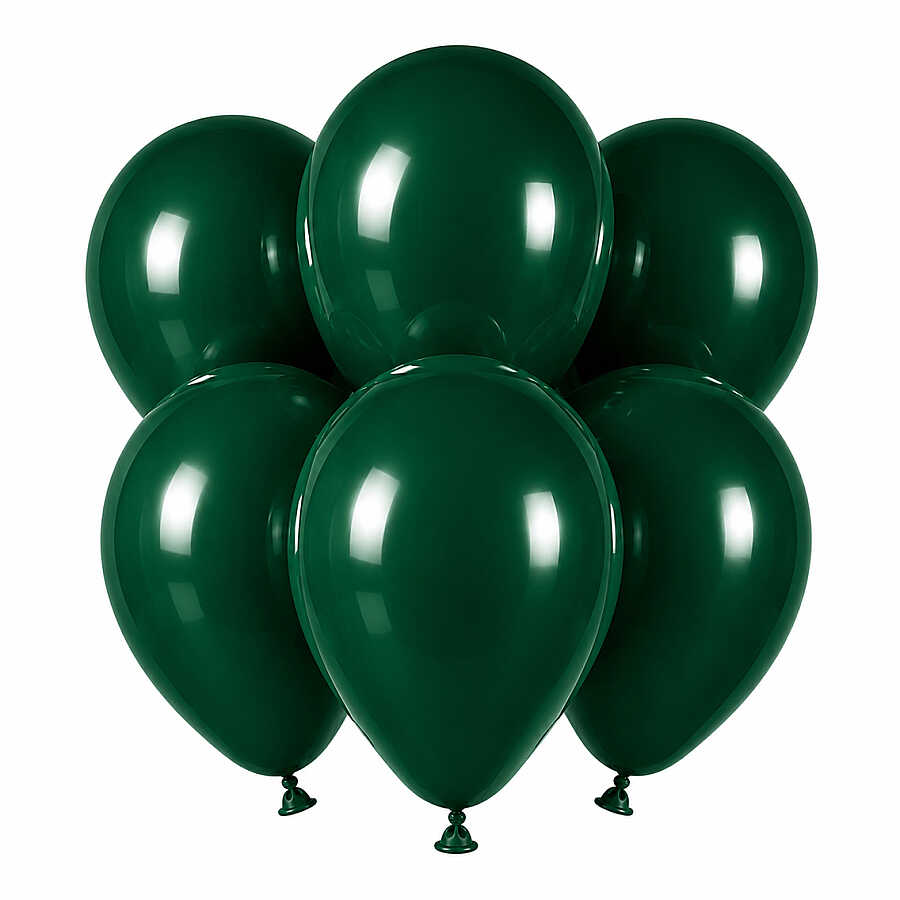 Zümrüt Yeşil Renk Lateks Pastel Balon (30 cm) - 6 Adet